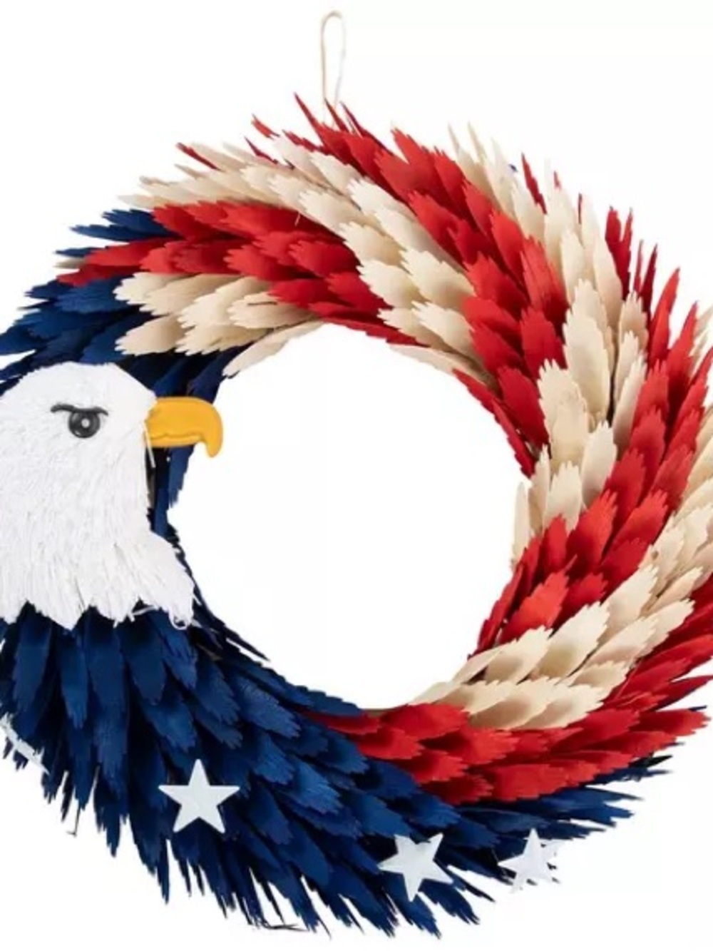 Patriotic Eagle Woodchip Wreath - Picture 4 of 4